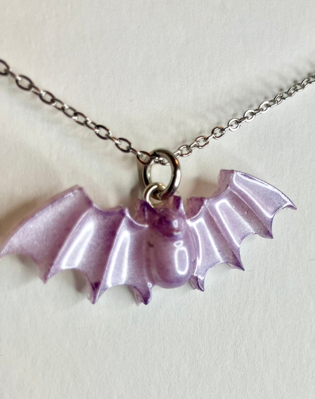 Handmade Resin Bat Pendant Necklaces