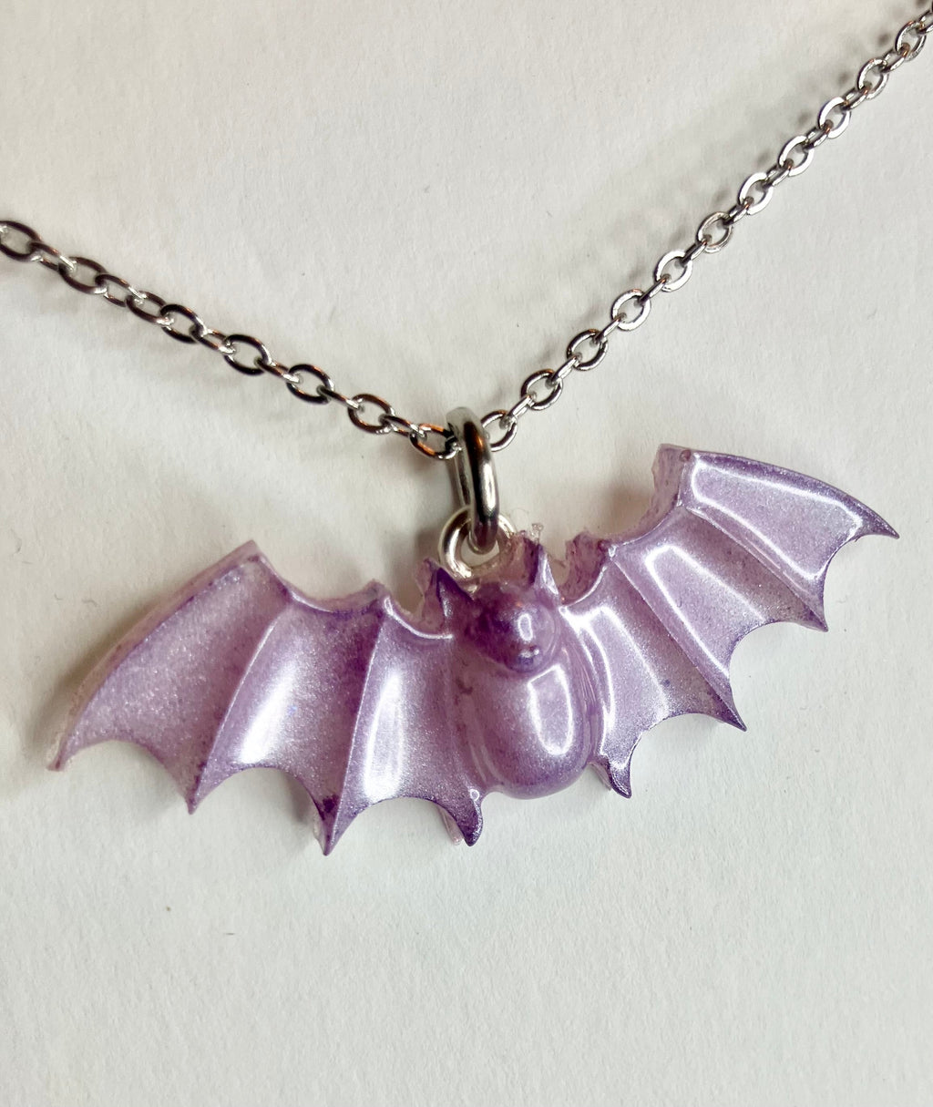 Handmade Resin Bat Pendant Necklaces