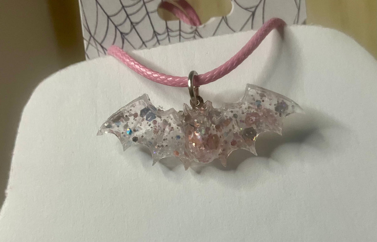 Handmade Resin Bat Pendant Necklaces