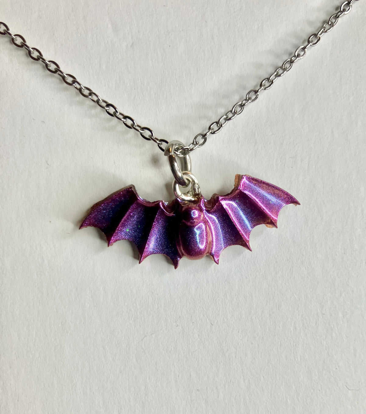 Handmade Resin Bat Pendant Necklaces
