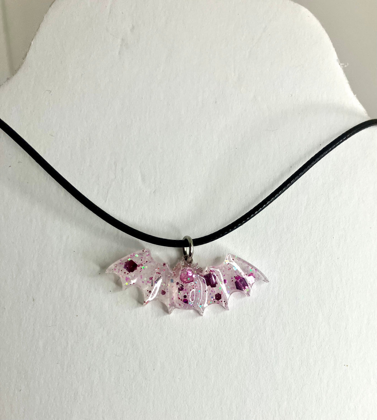 Handmade Resin Bat Pendant Necklaces