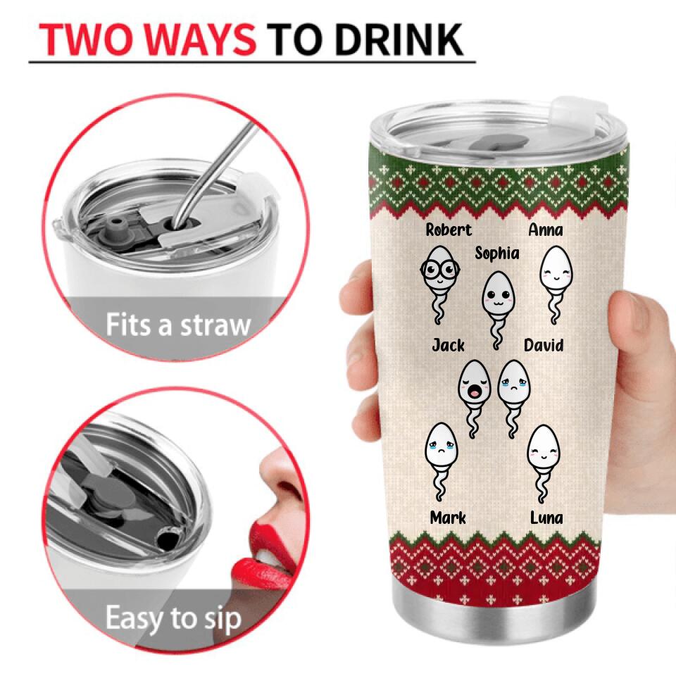 Personalized Christmas Tumbler for Dad - Up to 7 Kids