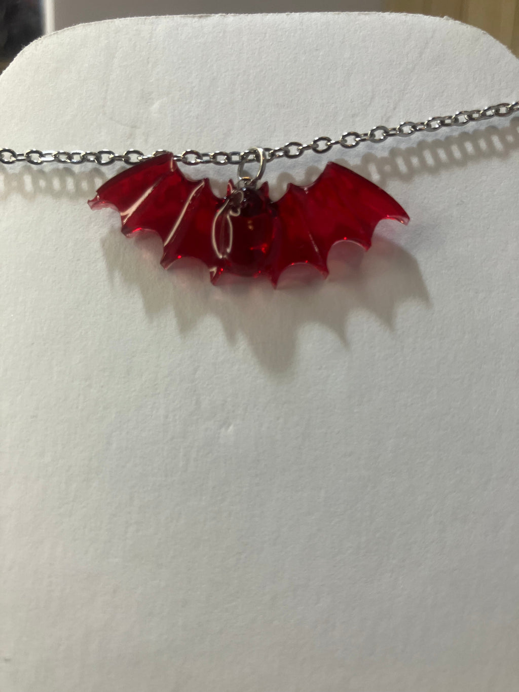 Handmade Resin Bat Pendant Necklaces
