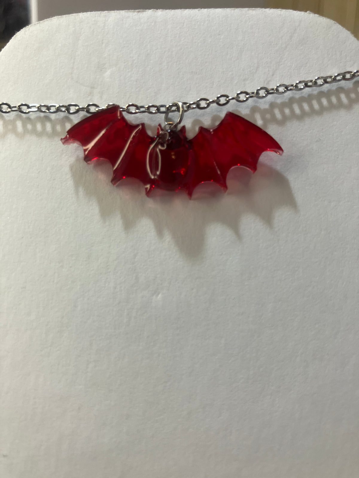Handmade Resin Bat Pendant Necklaces