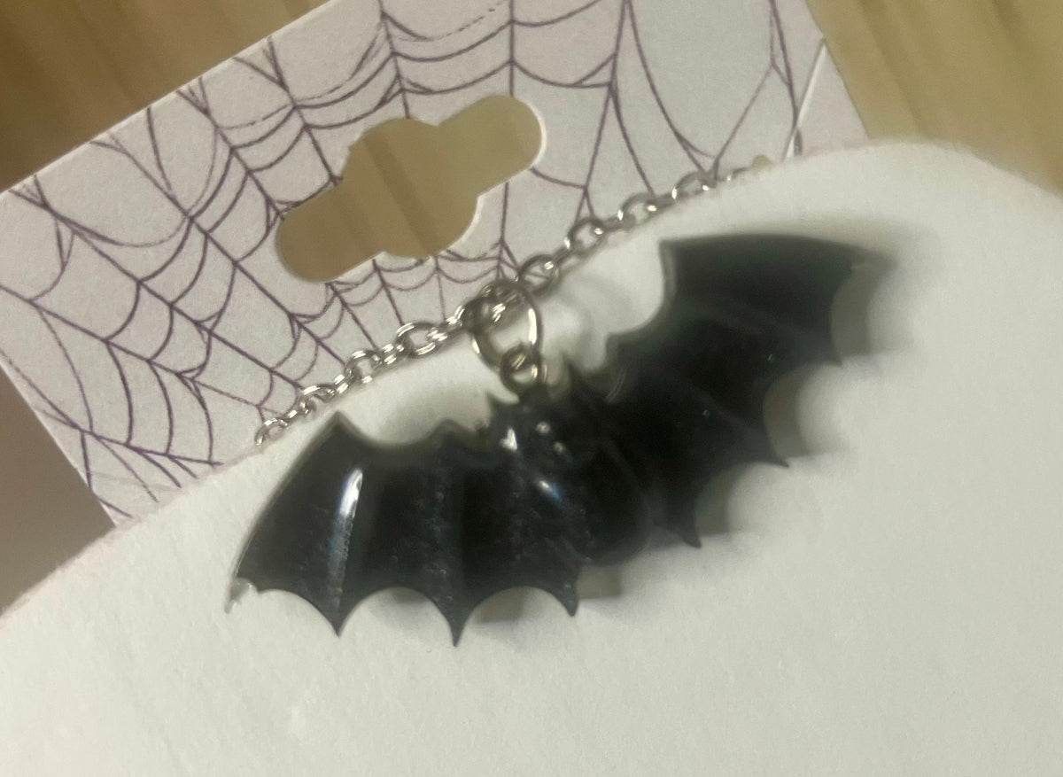 Handmade Resin Bat Pendant Necklaces
