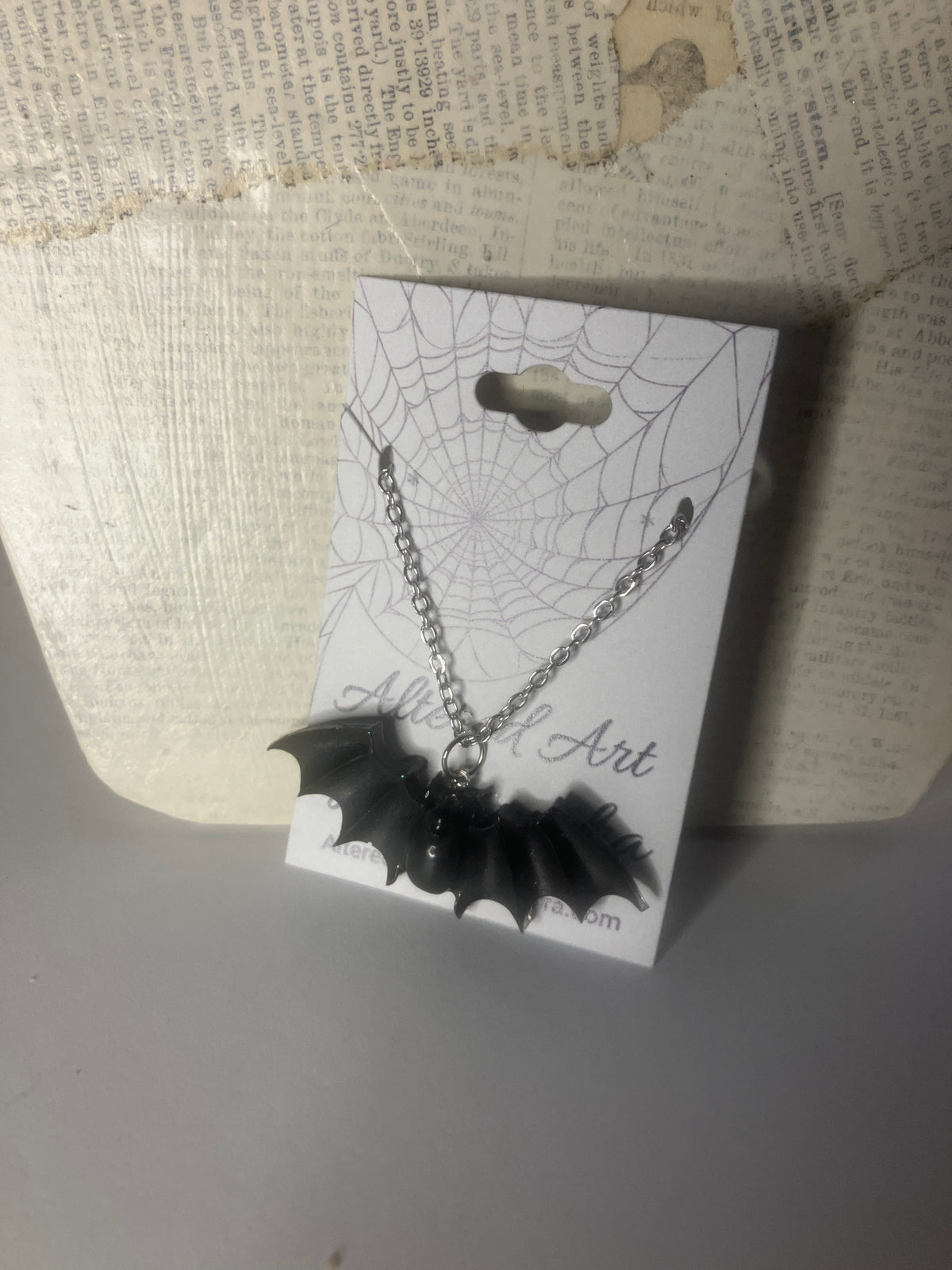 Handmade Resin Bat Pendant Necklaces