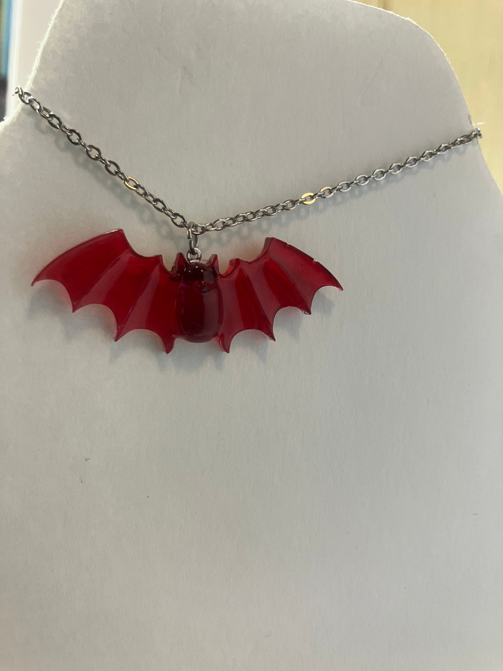 Handmade Resin Bat Pendant Necklaces