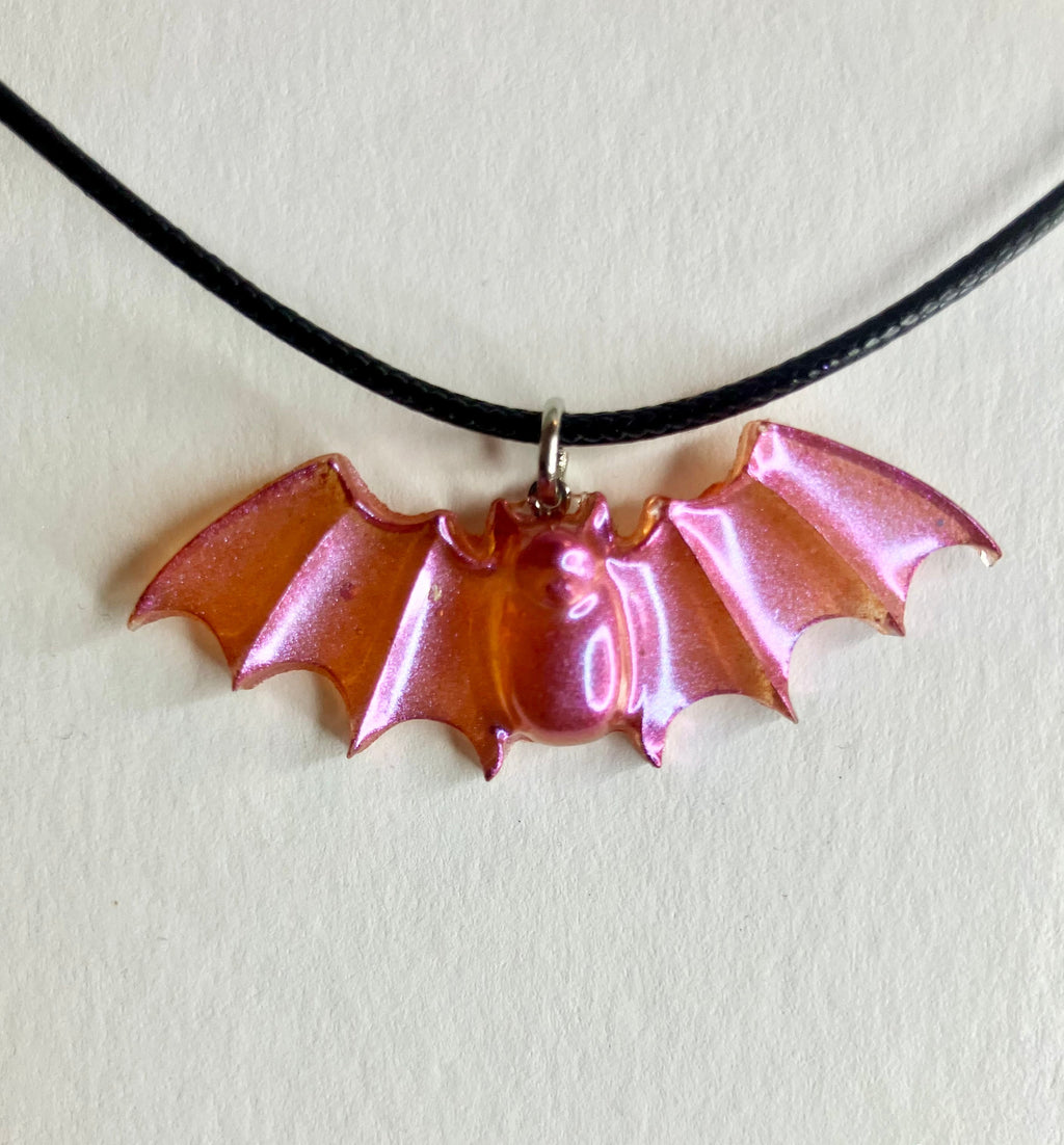 Handmade Resin Bat Pendant Necklaces