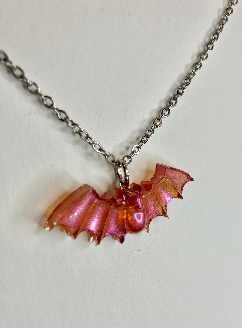 Handmade Resin Bat Pendant Necklaces