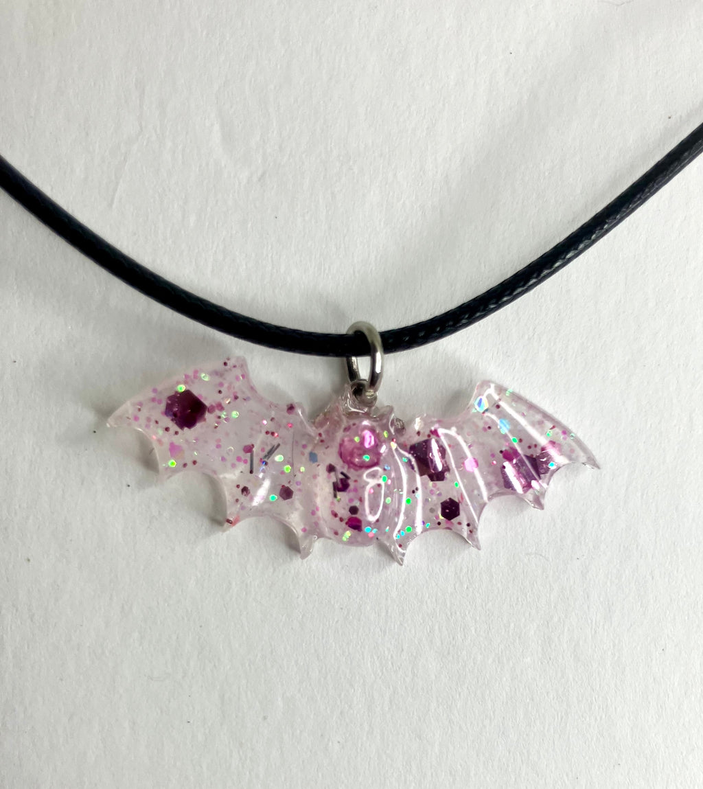 Handmade Resin Bat Pendant Necklaces