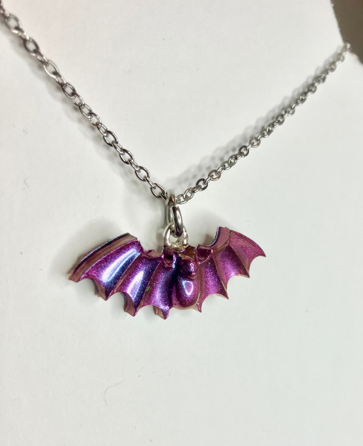 Handmade Resin Bat Pendant Necklaces