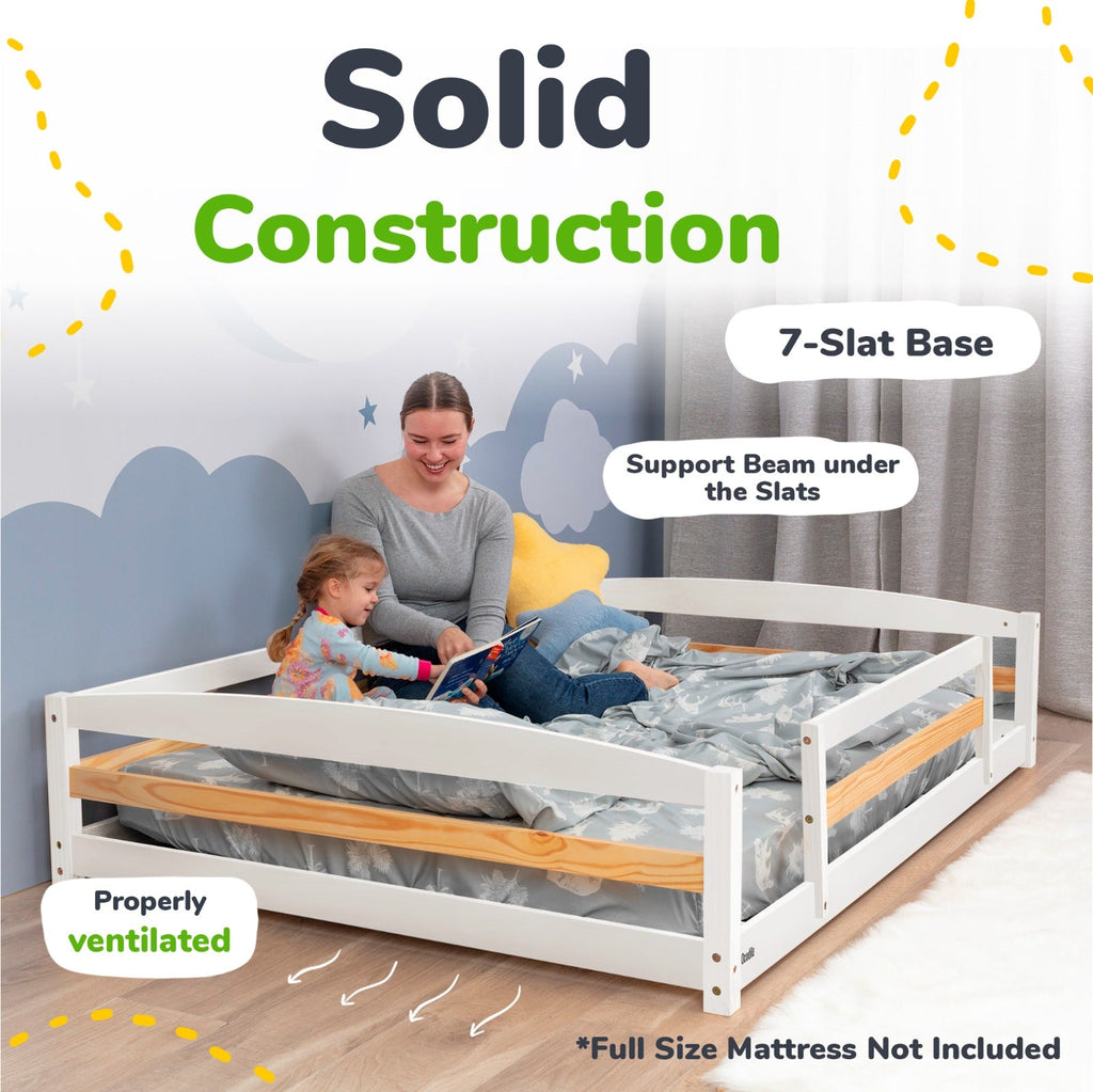 Full-Size Montessori Floor Bed with Strong Slatted Frame